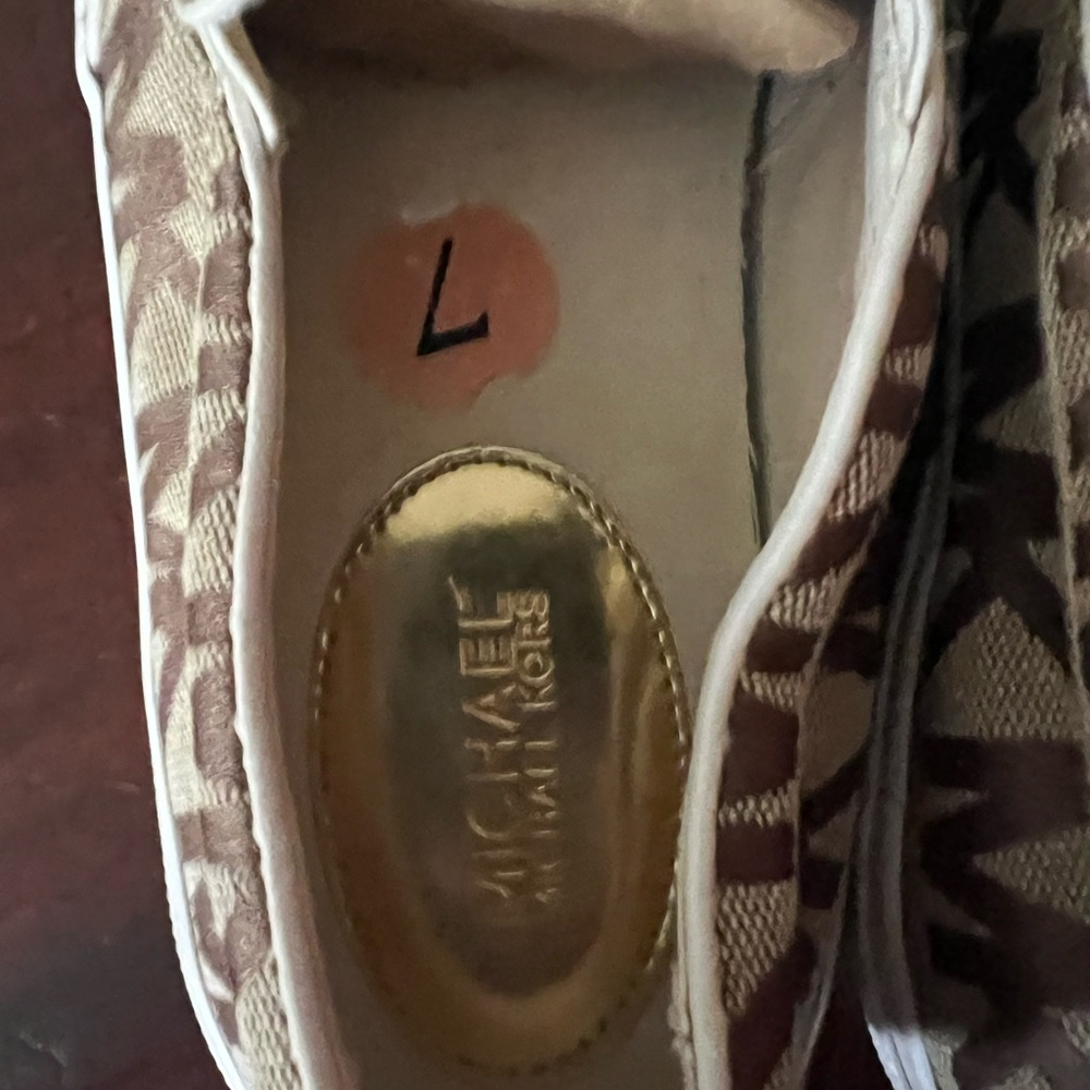 Michael Kors Tan and Brown Logo Slip-Ons - Picture 6 of 9